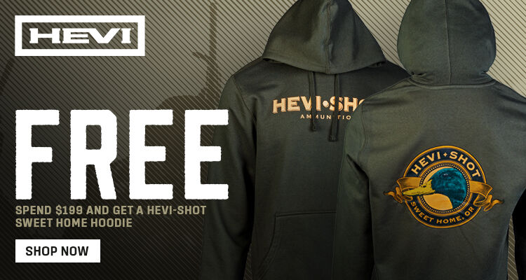 FREE; Spend $199 and get a HEVI-Shot Sweet Home Hoodie; Shop Now; front and back of the HEVI-Shot Sweet Home Hoodie