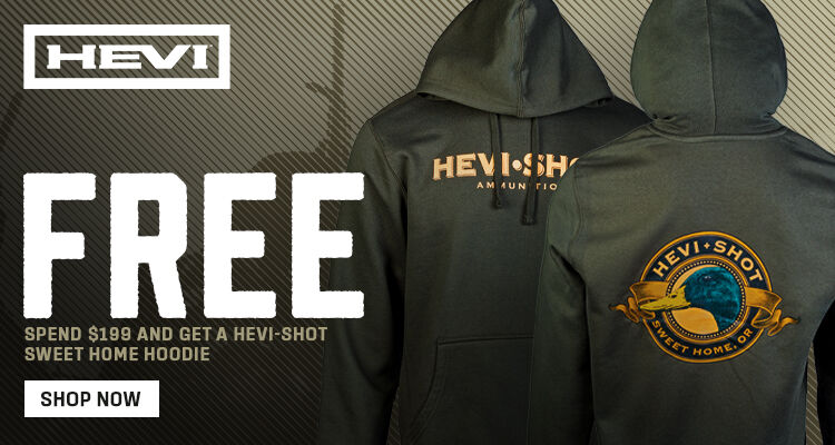 FREE; Spend $199 and get a HEVI-Shot Sweet Home Hoodie; Shop Now; front and back of the HEVI-Shot Sweet Home Hoodie