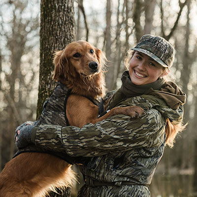 Maggie Williams with her dog
