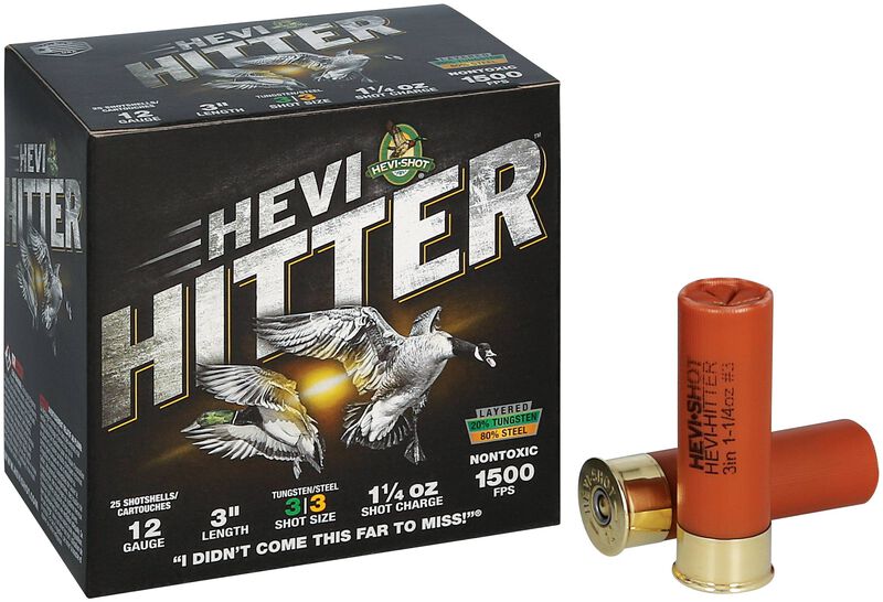 HEVI-Hitter, 12 Gauge, 3 Shot, 3 in, 1 1/4 oz, 1500 fps