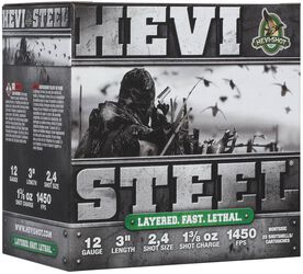 Hevi-Steel, 12 Gauge, 2 and 4 Shot, 3 in, 1 3/8 oz, 1450 fps