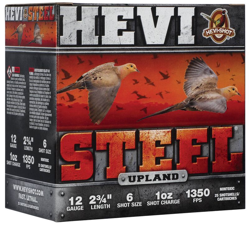 HEVI-Steel Upland, 12 Gauge, 6 Shot, 2-3/4 in, 1 oz, 1350 fps