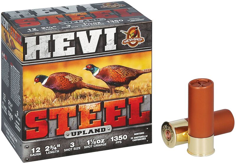 HEVI-Steel Upland, 12 Gauge, 3 Shot, 2-3/4 in, 1 1/8 oz, 1350 fps