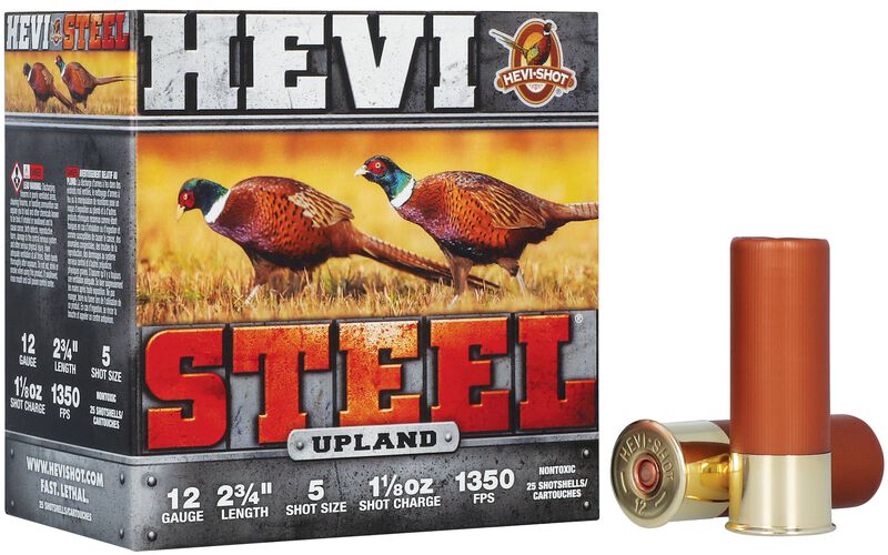 HEVI-Steel Upland, 12 Gauge, 5 Shot, 2-3/4 in, 1 1/8 oz, 1350 fps