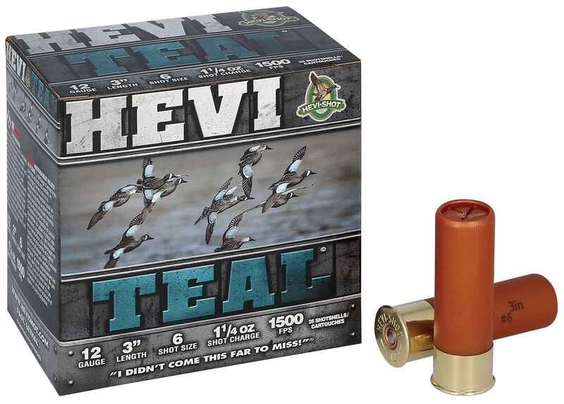 Hevi-Teal, 12 Gauge, 6 Shot, 3 in, 1 1/4 oz, 1500 fps