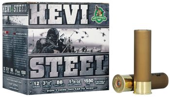 Hevi-Steel, 12 Gauge, BB Shot, 3-1/2 in, 1 3/8 oz, 1550 fps