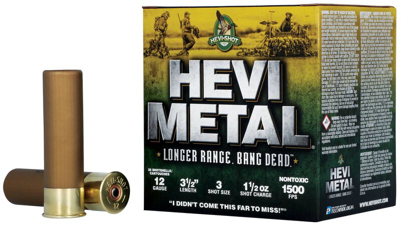 Hevi-Metal Longer Range, 12 Gauge, 3 Shot, 3-1/2 in, 1 1/2 oz, 1500 fps