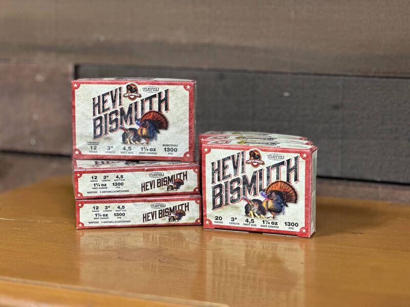 HEVI-Bismuth Turkey, 20 Gauge, 4 and 5 Shot, 3 in, 1 1/4 oz, 1300 fps