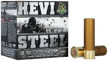 Hevi-Steel, 12 Gauge, 3 Shot, 3-1/2 in, 1 3/8 oz, 1550 fps