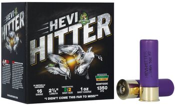 HEVI-Hitter, 16 Gauge, 2 Shot, 2-3/4 in, 1 oz, 1350 fps