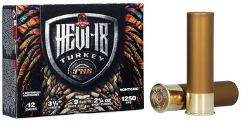 HEVI-18, 12 Gauge, 9 Shot, 3-1/2 in, 2 1/4 oz, 1250 fps
