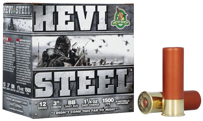 Hevi-Steel, 12 Gauge, BB Shot, 3 in, 1 1/4 oz, 1500 fps