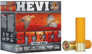 HEVI-Steel Upland, 20 Gauge, 6 Shot, 2-3/4 in, 3/4 oz, 1325 fps