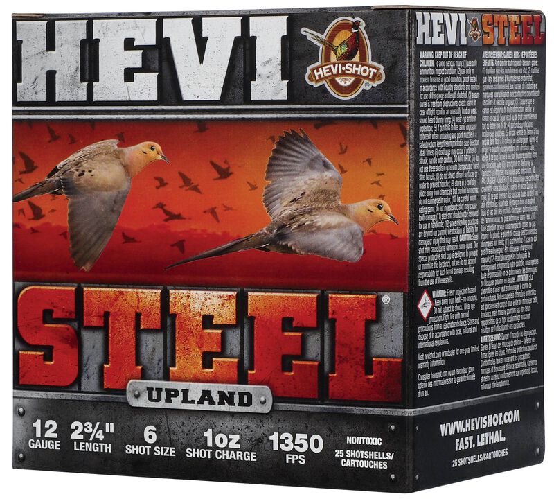 HEVI-Steel Upland, 12 Gauge, 6 Shot, 2-3/4 in, 1 oz, 1350 fps