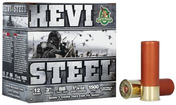 Hevi-Steel, 12 Gauge, BB Shot, 3 in, 1 1/4 oz, 1500 fps