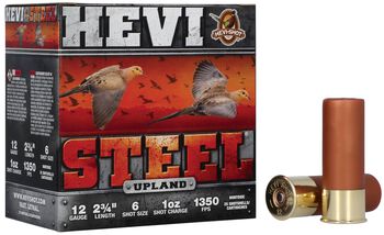 HEVI-Steel Upland, 12 Gauge, 6 Shot, 2-3/4 in, 1 oz, 1350 fps