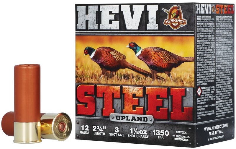 HEVI-Steel Upland, 12 Gauge, 3 Shot, 2-3/4 in, 1 1/8 oz, 1350 fps