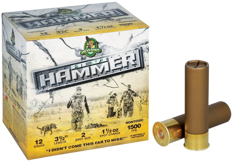 Hevi-Hammer, 12 Gauge, 2 Shot, 3-1/2 in, 1 1/2 oz, 1500 fps