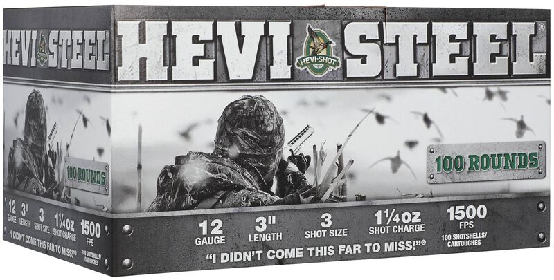 Hevi-Steel, 12 Gauge, 3 Shot, 3 in, 1 1/4 oz, 1500 fps