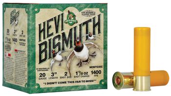 Hevi-Bismuth, 20 Gauge, 2 Shot, 3 in, 1 1/8 oz, 1400 fps