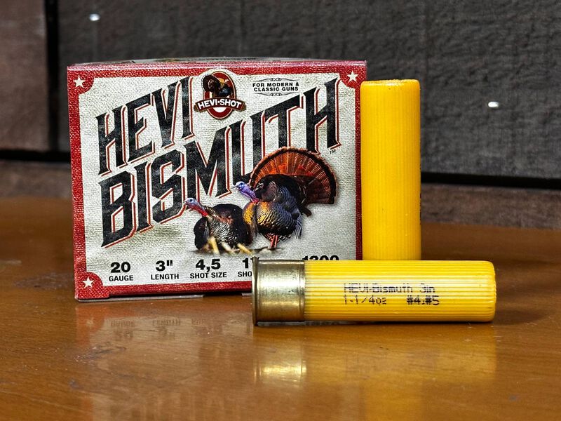 HEVI-Bismuth Turkey, 20 Gauge, 4 and 5 Shot, 3 in, 1 1/4 oz, 1300 fps