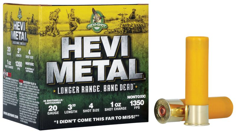 Hevi-Metal Longer Range, 20 Gauge, 4 Shot, 3 in, 1 oz, 1350 fps