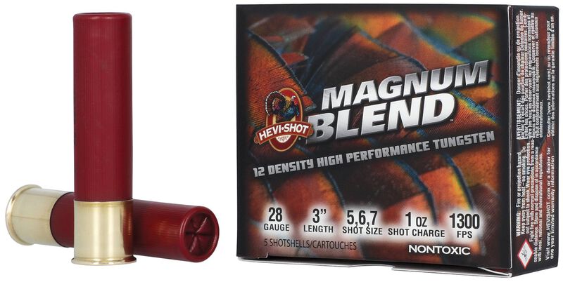 Magnum Blend, 28 Gauge, 5, 6 and 7 Shot, 3 in, 1 oz, 1300 fps