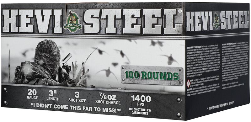Hevi-Steel, 20 Gauge, 3 Shot, 3 in, 7/8 oz, 1400 fps