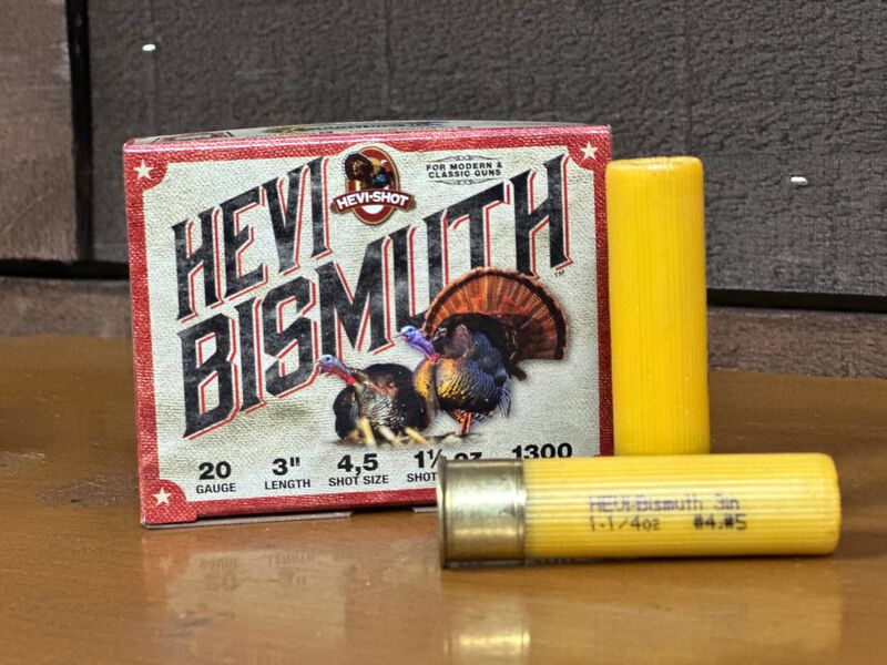 HEVI-Bismuth Turkey, 20 Gauge, 4 and 5 Shot, 3 in, 1 1/4 oz, 1300 fps