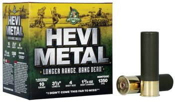 Hevi-Metal Longer Range, 10 Gauge, 4 Shot, 3-1/2 in, 1 3/4 oz, 1350 fps