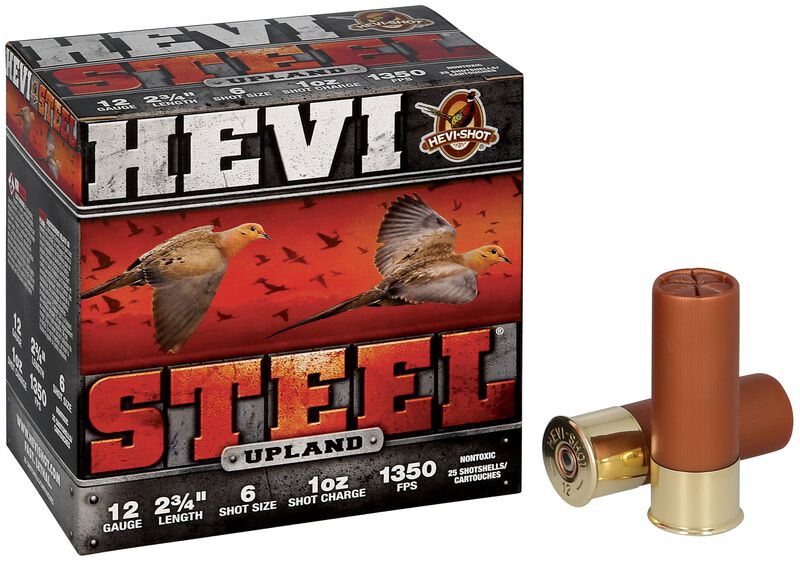HEVI-Steel Upland, 12 Gauge, 6 Shot, 2-3/4 in, 1 oz, 1350 fps
