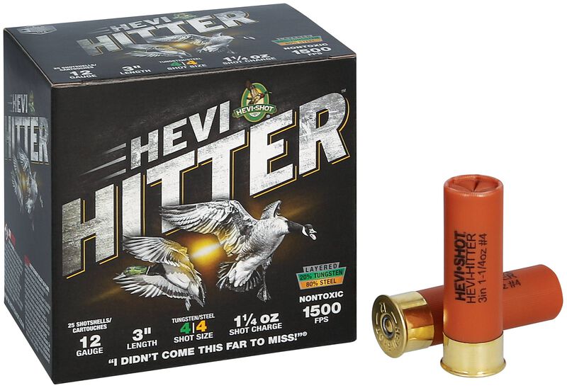 HEVI-Hitter, 12 Gauge, 4 Shot, 3 in, 1 1/4 oz, 1500 fps