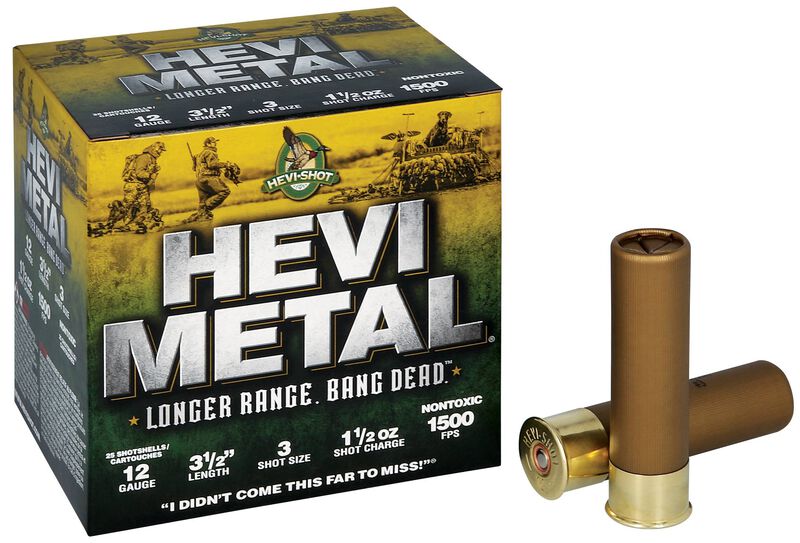 Hevi-Metal Longer Range, 12 Gauge, 3 Shot, 3-1/2 in, 1 1/2 oz, 1500 fps