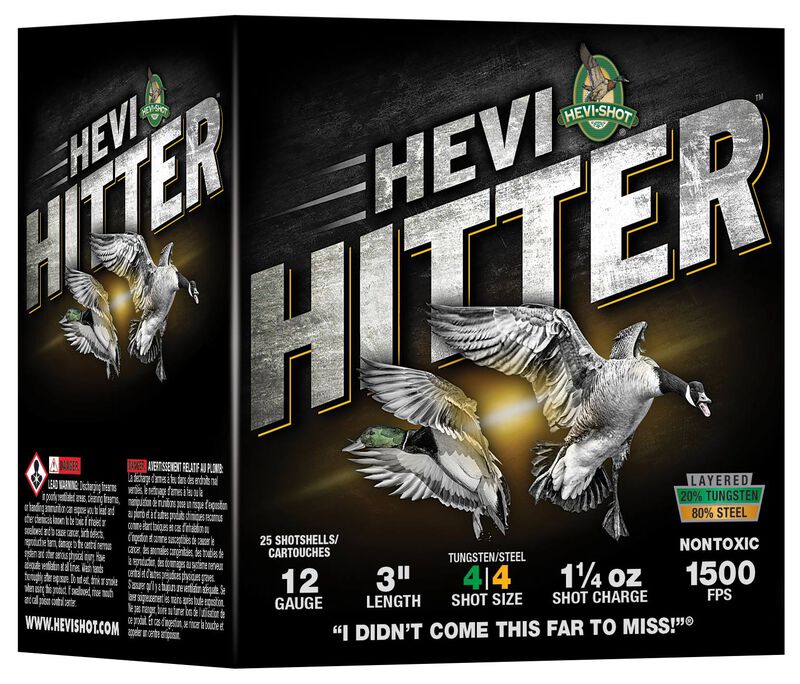 HEVI-Hitter, 12 Gauge, 4 Shot, 3 in, 1 1/4 oz, 1500 fps
