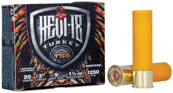 HEVI-18, 20 Gauge, 9 Shot, 3 in, 1 1/2 oz, 1250 fps