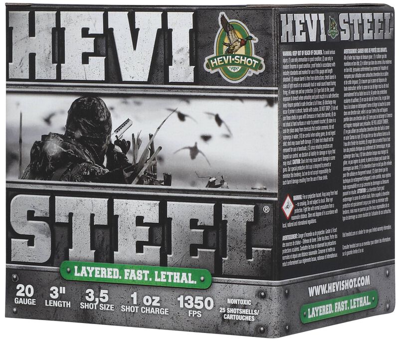 Hevi-Steel, 20 Gauge, 3 and 5 Shot, 3 in, 1 oz, 1350 fps