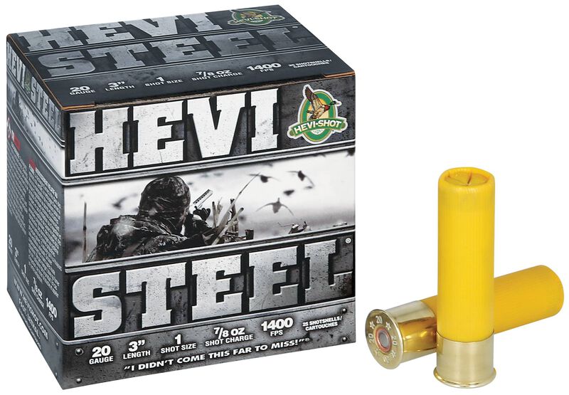Hevi-Steel, 20 Gauge, 1 Shot, 3 in, 7/8 oz, 1400 fps
