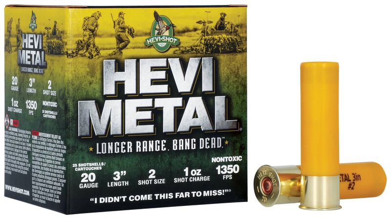 Hevi-Metal Longer Range, 20 Gauge, 2 Shot, 3 in, 1 oz, 1350 fps