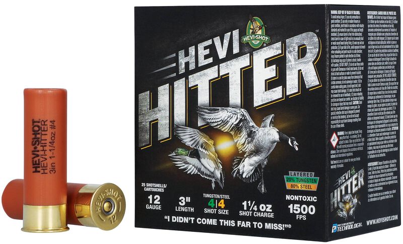 HEVI-Hitter, 12 Gauge, 4 Shot, 3 in, 1 1/4 oz, 1500 fps