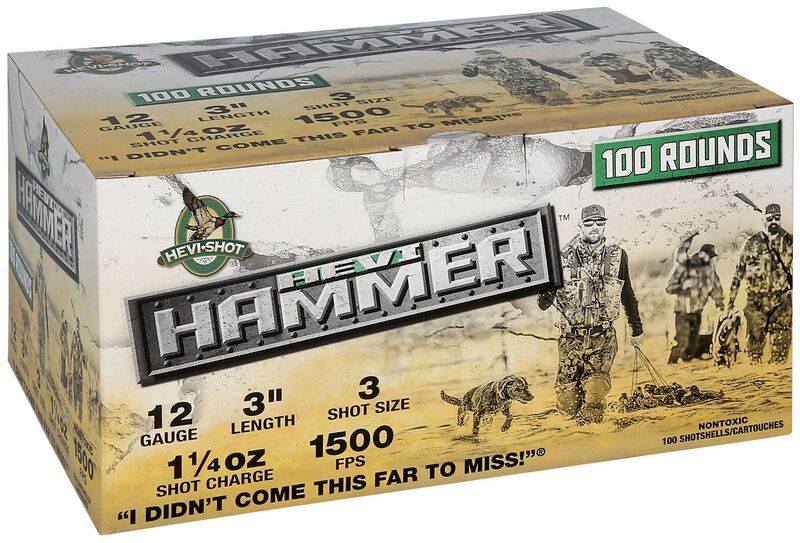 Hevi-Hammer, 12 Gauge, 3 Shot, 3 in, 1 1/4 oz, 1500 fps