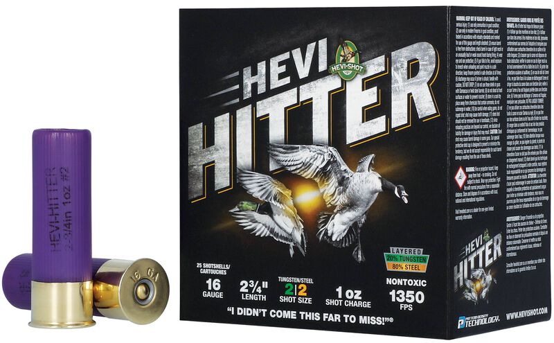 HEVI-Hitter, 16 Gauge, 2 Shot, 2-3/4 in, 1 oz, 1350 fps