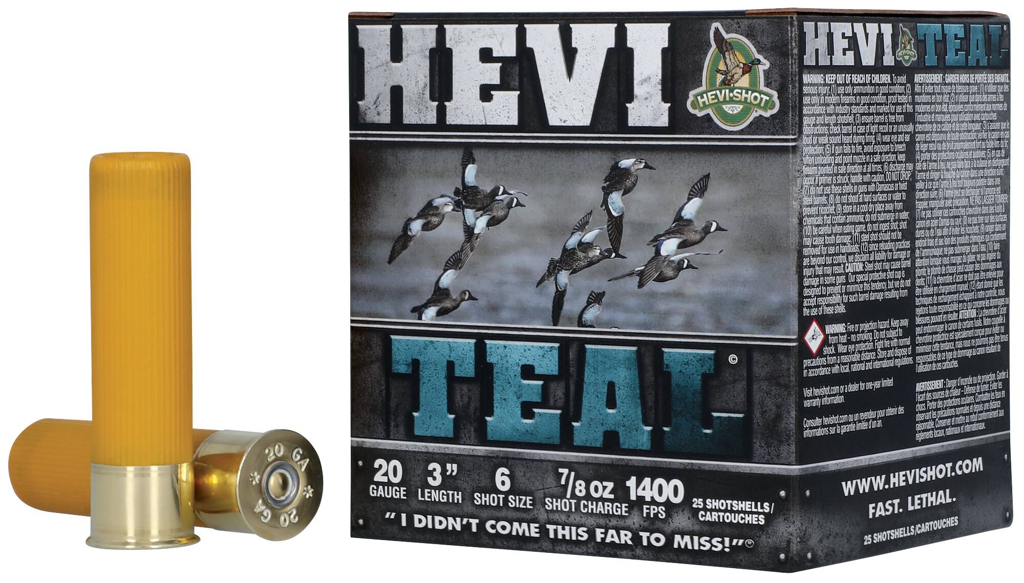 Buy Hevi-Teal 20 Gauge Ammo | 6 Shot, 7/8 oz, 3in / 76mm, 1400 FPS