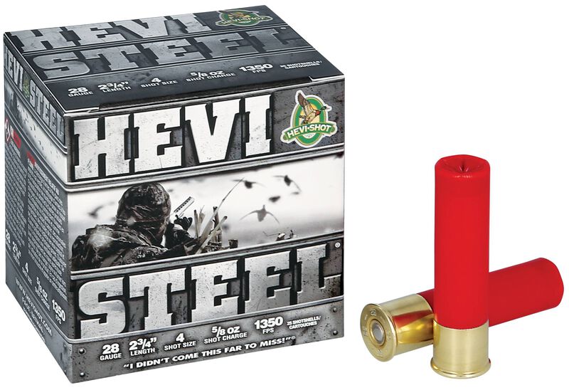 Hevi-Steel, 28 Gauge, 4 Shot, 2-3/4 in, 5/8 oz, 1350 fps