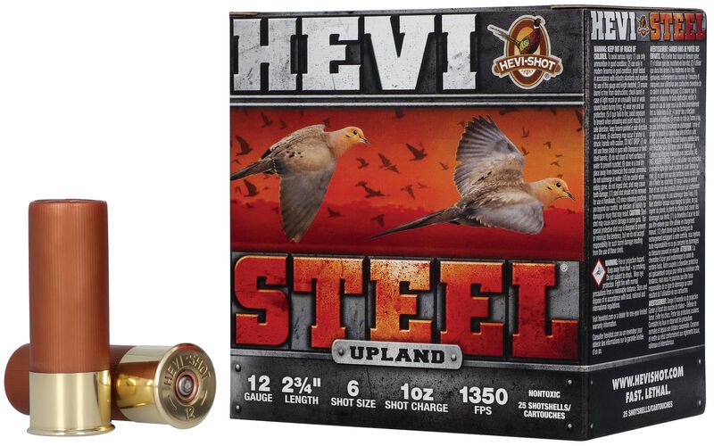 HEVI-Steel Upland, 12 Gauge, 6 Shot, 2-3/4 in, 1 oz, 1350 fps