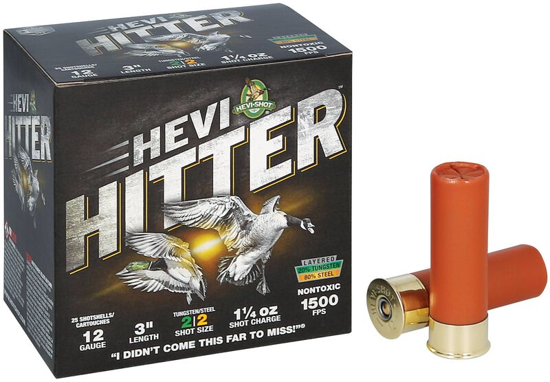 HEVI-Hitter, 12 Gauge, 2 Shot, 3 in, 1 1/4 oz, 1500 fps