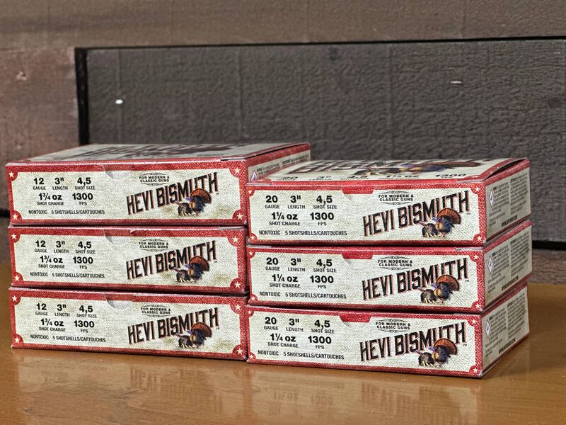 HEVI-Bismuth Turkey, 20 Gauge, 4 and 5 Shot, 3 in, 1 1/4 oz, 1300 fps