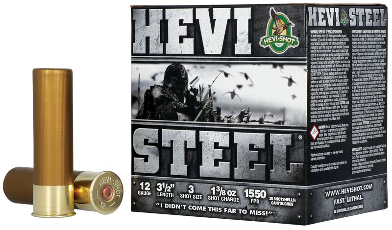Hevi-Steel, 12 Gauge, 3 Shot, 3-1/2 in, 1 3/8 oz, 1550 fps