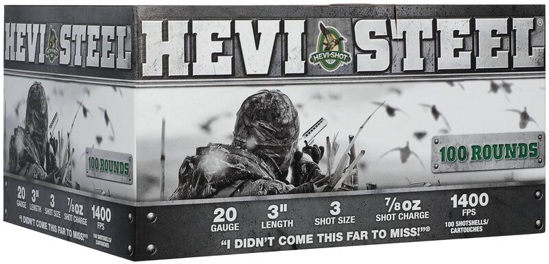 Hevi-Steel, 20 Gauge, 3 Shot, 3 in, 7/8 oz, 1400 fps
