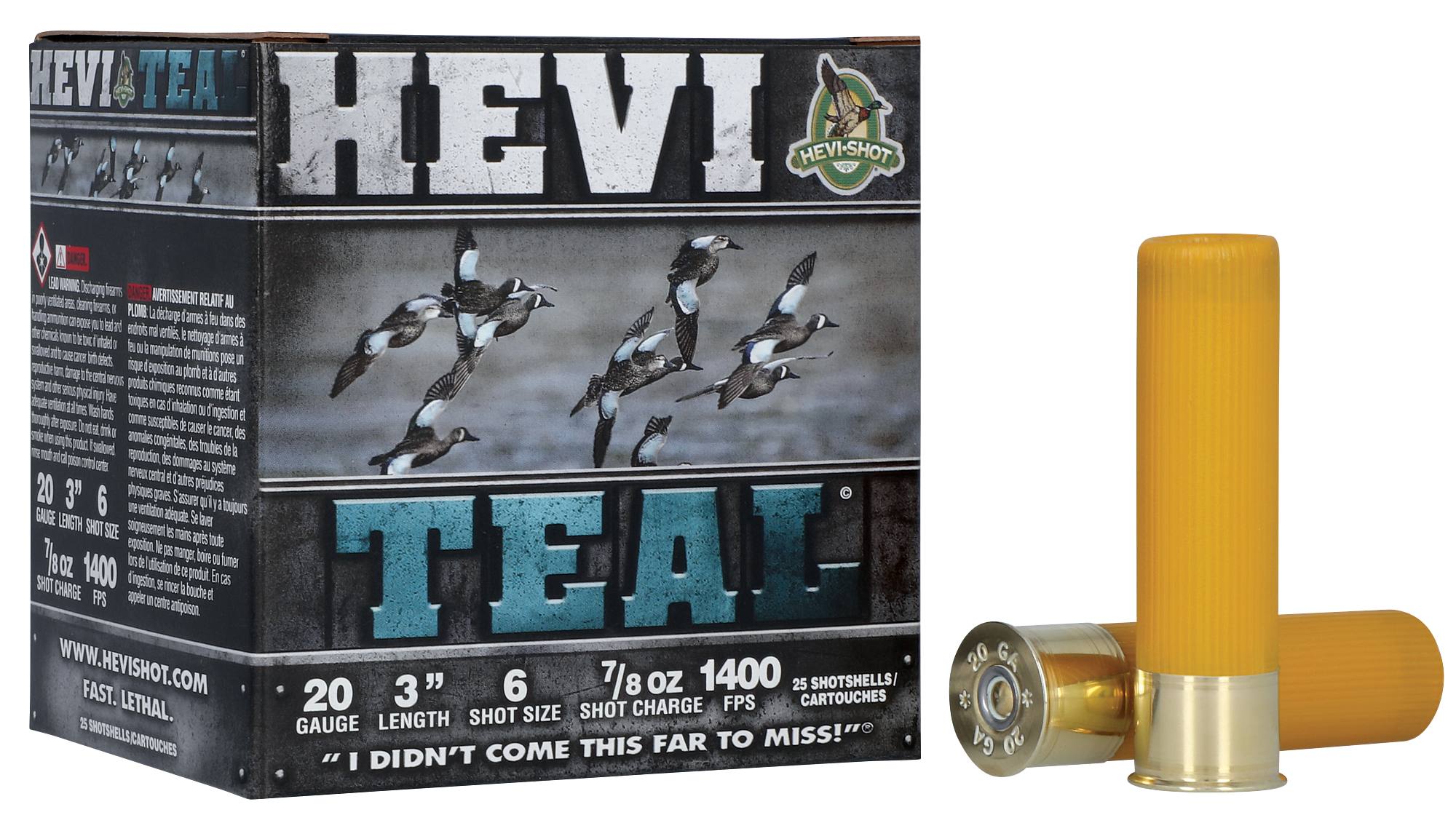 Buy Hevi-Teal 20 Gauge Ammo | 6 Shot, 7/8 oz, 3in / 76mm, 1400 FPS